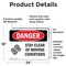 Signmission Stay Clear Of Moving Conveyors Danger Sign, Vinyl Decal, 24in W x 18in L, 2PK OS-2PACK-DS-D-1824-L-1579 - alternate 2